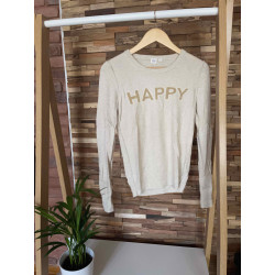 Pull Beige "HAPPY"